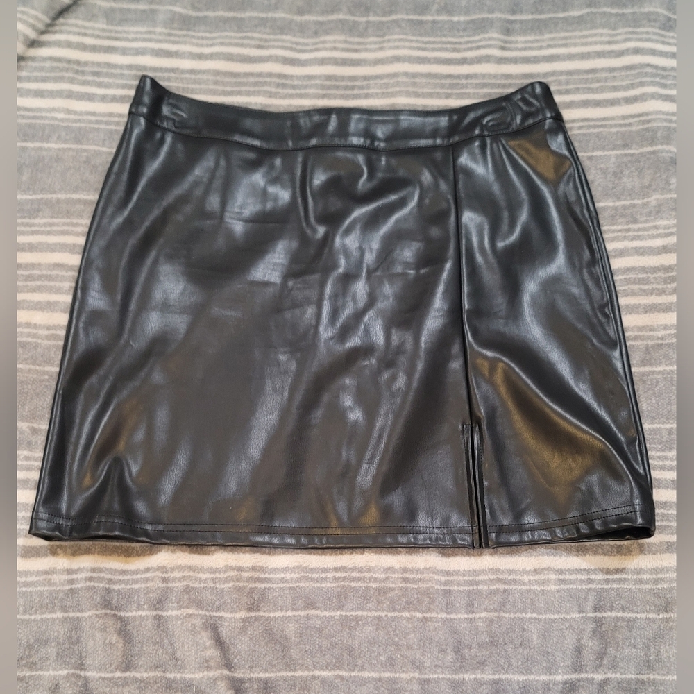 SHEIN Glossy Black Mini Skirt